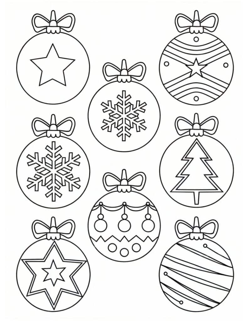 40 free printable christmas ornament coloring pages for kids